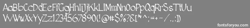 Cutscript-fontti – valkoiset fontit harmaalla taustalla