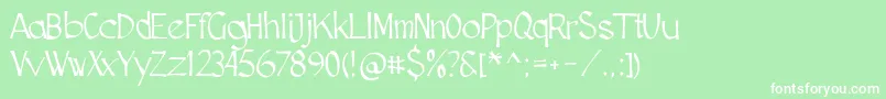 Cutscript Font – White Fonts on Green Background