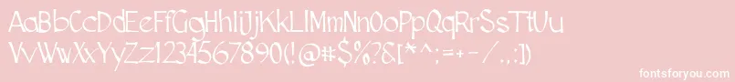 Cutscript Font – White Fonts on Pink Background