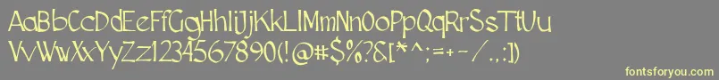 Czcionka Cutscript – żółte czcionki na szarym tle
