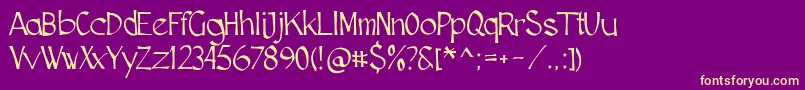 Police Cutscript – polices jaunes sur fond violet