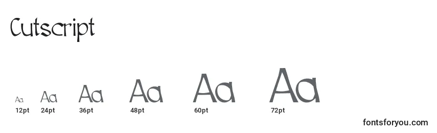 Cutscript Font Sizes