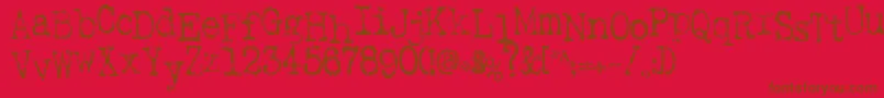 Więcej informacji o czcionce Inkspot Czcionka Inkspot – brązowe czcionki na czerwonym tle