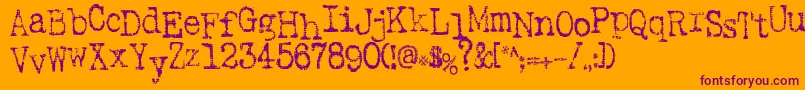 Inkspot-fontti – violetit fontit oranssilla taustalla