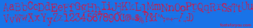 Inkspot Font – Red Fonts on Blue Background