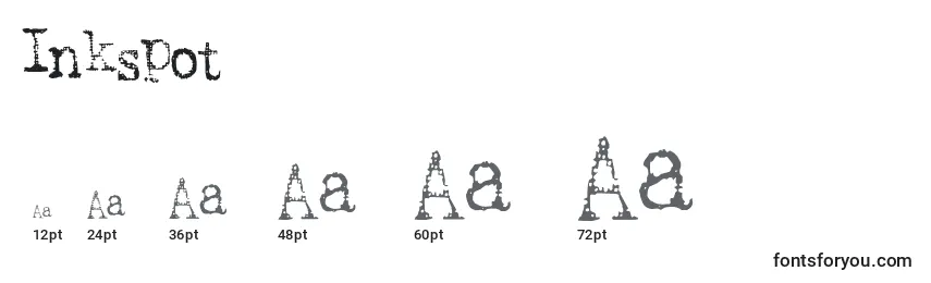 Inkspot Font Sizes