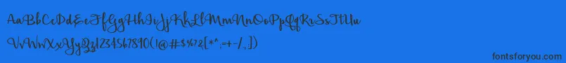 BmdHickoryJack-Schriftart – Schwarze Schriften auf blauem Hintergrund