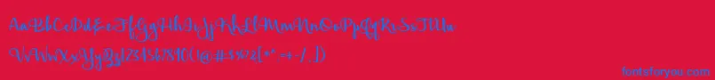 BmdHickoryJack Font – Blue Fonts on Red Background