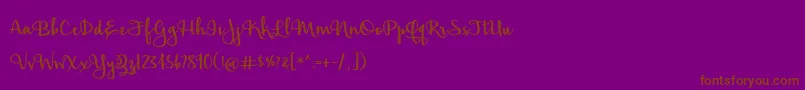 BmdHickoryJack-Schriftart – Braune Schriften auf violettem Hintergrund