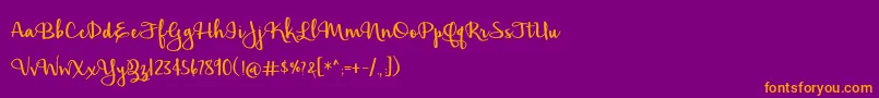 BmdHickoryJack Font – Orange Fonts on Purple Background