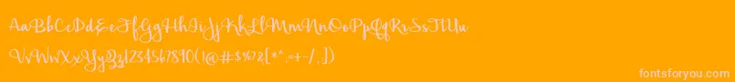 BmdHickoryJack-Schriftart – Rosa Schriften auf orangefarbenem Hintergrund