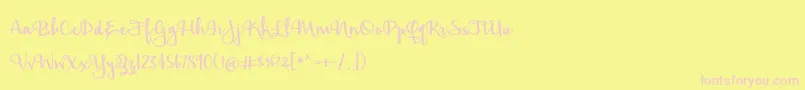 BmdHickoryJack Font – Pink Fonts on Yellow Background