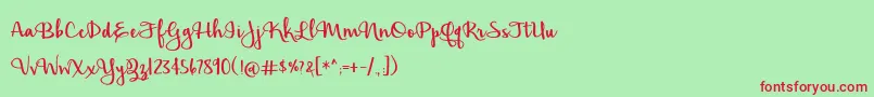 BmdHickoryJack Font – Red Fonts on Green Background