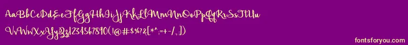 BmdHickoryJack Font – Yellow Fonts on Purple Background