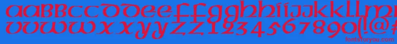 MegenPlain.001.001 Font – Red Fonts on Blue Background