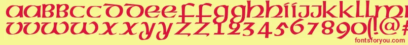 MegenPlain.001.001-fontti – punaiset fontit keltaisella taustalla