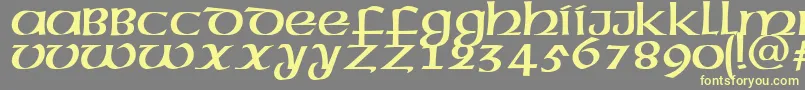 フォントMegenPlain.001.001 – 黄色のフォント、灰色の背景