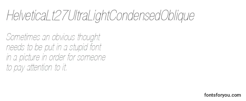 Шрифт HelveticaLt27UltraLightCondensedOblique