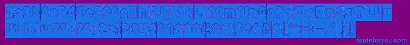 XtremeBikeHollowInverse-fontti – siniset fontit violetilla taustalla