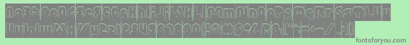 XtremeBikeHollowInverse Font – Gray Fonts on Green Background