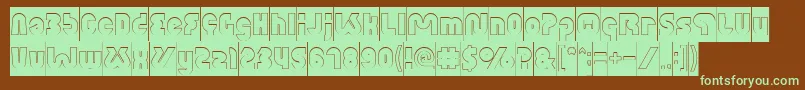 XtremeBikeHollowInverse Font – Green Fonts on Brown Background