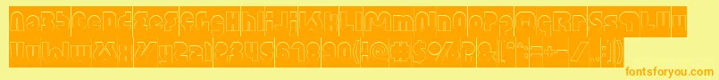 XtremeBikeHollowInverse Font – Orange Fonts on Yellow Background
