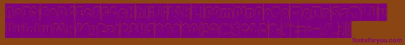 XtremeBikeHollowInverse Font – Purple Fonts on Brown Background