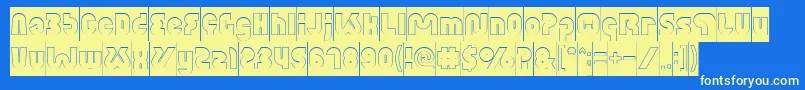 XtremeBikeHollowInverse Font – Yellow Fonts on Blue Background