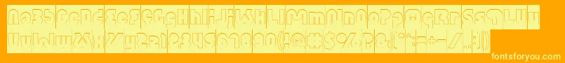 XtremeBikeHollowInverse Font – Yellow Fonts on Orange Background