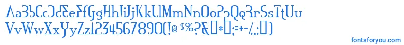 フォントMississa – 白い背景に青い文字