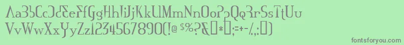 フォントMississa – 緑の背景に灰色の文字