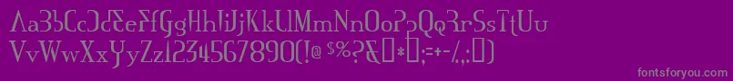 フォントMississa – 紫の背景に灰色の文字