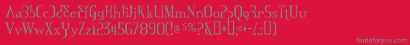 フォントMississa – 赤い背景に灰色の文字