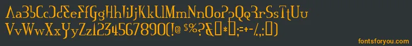 フォントMississa – 黒い背景にオレンジの文字