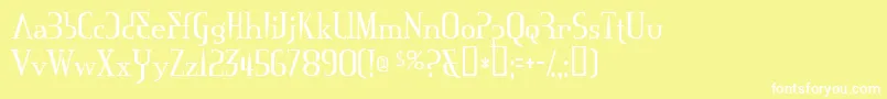 フォントMississa – 黄色い背景に白い文字