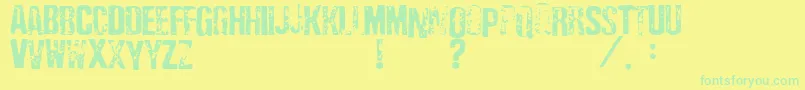 Depress3 Font – Green Fonts on Yellow Background