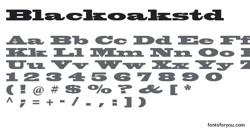 Blackoakstd Font – alphabet, numbers, special characters