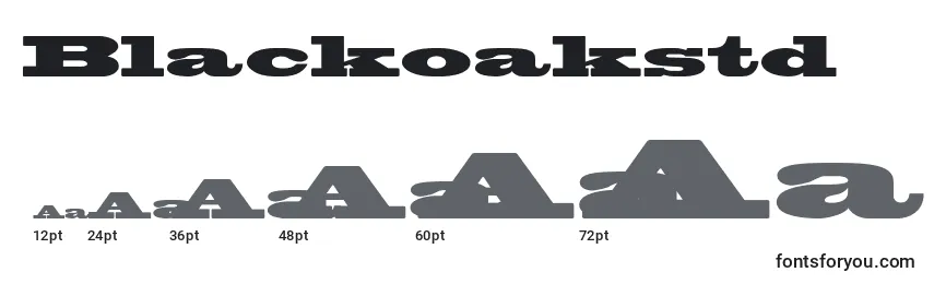 Blackoakstd-fontin koot