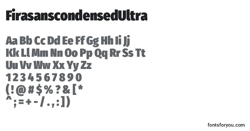 Шрифт FirasanscondensedUltra – алфавит, цифры, специальные символы