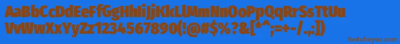 FirasanscondensedUltra Font – Brown Fonts on Blue Background