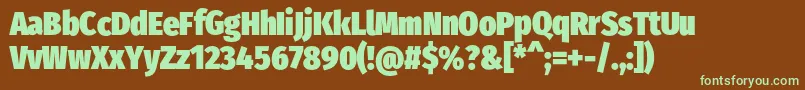 FirasanscondensedUltra-fontti – vihreät fontit ruskealla taustalla