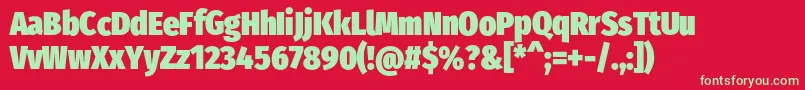 FirasanscondensedUltra Font – Green Fonts on Red Background