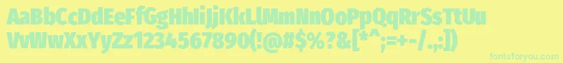 FirasanscondensedUltra-Schriftart – Grüne Schriften auf gelbem Hintergrund