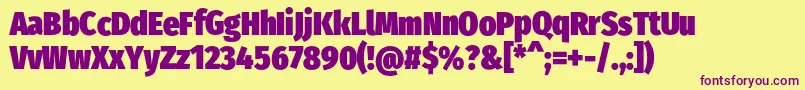 FirasanscondensedUltra Font – Purple Fonts on Yellow Background