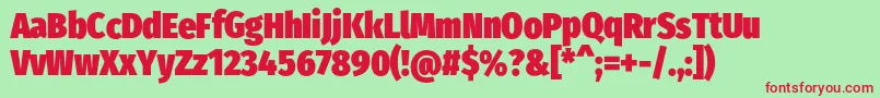 FirasanscondensedUltra Font – Red Fonts on Green Background