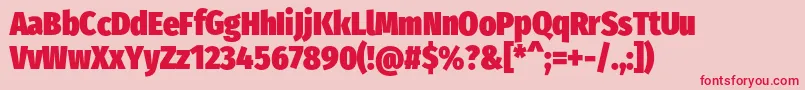 FirasanscondensedUltra Font – Red Fonts on Pink Background