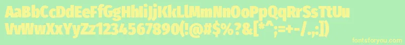 FirasanscondensedUltra Font – Yellow Fonts on Green Background