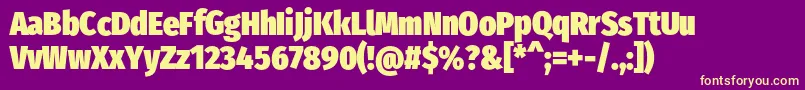 Шрифт FirasanscondensedUltra – жёлтые шрифты на фиолетовом фоне
