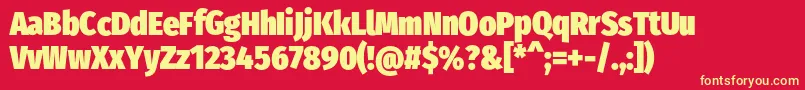 FirasanscondensedUltra Font – Yellow Fonts on Red Background