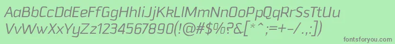 Шрифт DowntempoLightitalic – серые шрифты на зелёном фоне